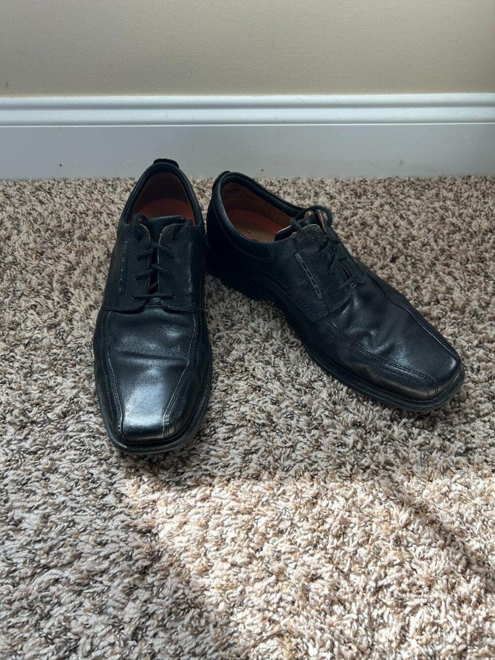 Clarks Unstructured 13M Black Leather Dress Shoes Mens